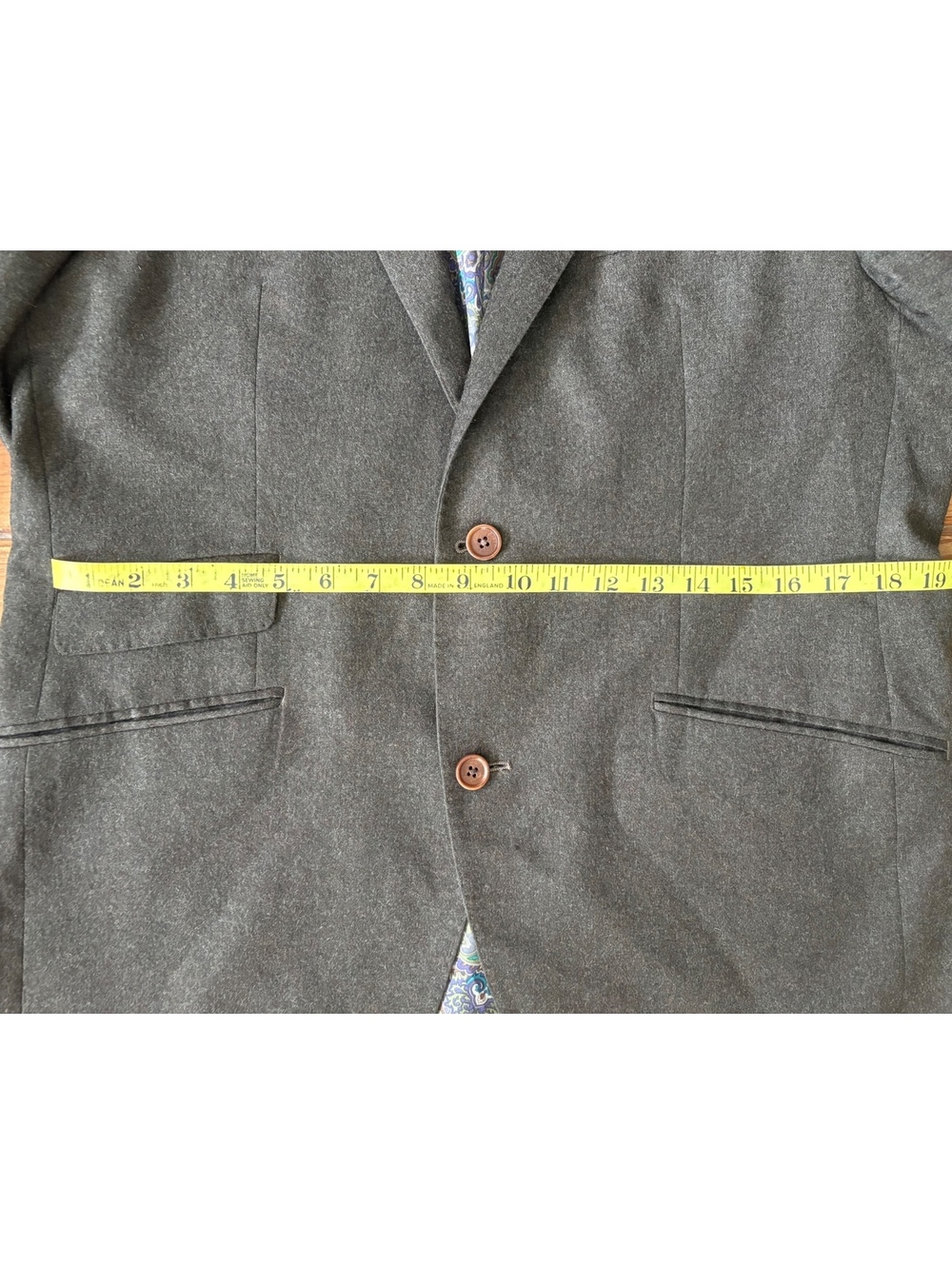 Tallia Men’s Charcoal 3-Piece Suit Blazer Vest Pants Paisley Lining Est. 40R - Picture 4 of 15